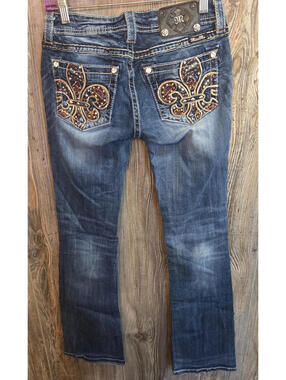Miss Me Denim Blue Jeans Women Size 27 (28x33) Signature Boot JP5897B4 - rodeo